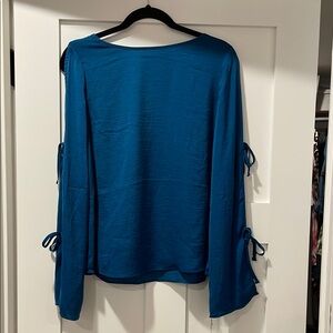 Mossimo Supply Co. Blue Long Sleeve Cut Out Blouse